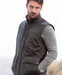 Lakeland Leather Giles Dark Brown Leather Gilet