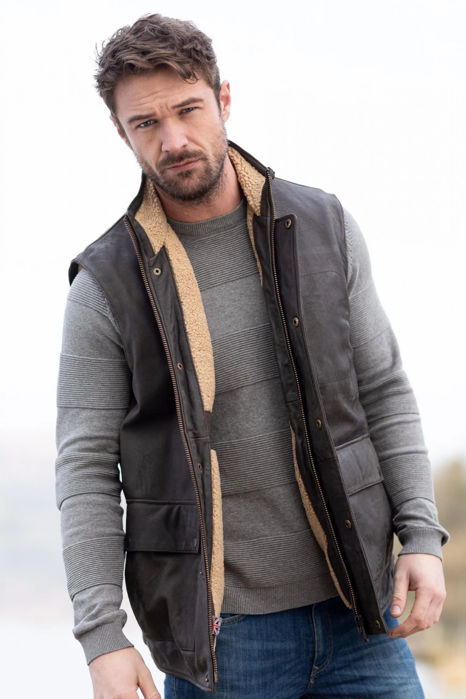 Lakeland Leather Giles Dark Brown Leather Gilet 5 Lakeland Leather Giles Dark Brown Leather Gilet - Image 3