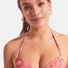 Women'secret Red Printed Padded Bikini Top