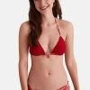 Women'secret Red Crochet Triangle Bikini Top