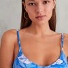 Women'secret Blue Padded Smocked Bikini Top