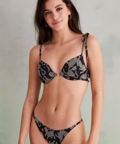 Women'secret Black Tiger Print Padded Bikini Top -Lakeland Leather Sales unnamed file 1113