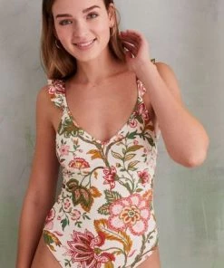 Women'secret Natural Printed Flounced Swimsuit -Lakeland Leather Sales unnamed file 1189