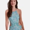 Women'secret Blue Printed Ruched Halterneck Tankini -Lakeland Leather Sales unnamed file 1253