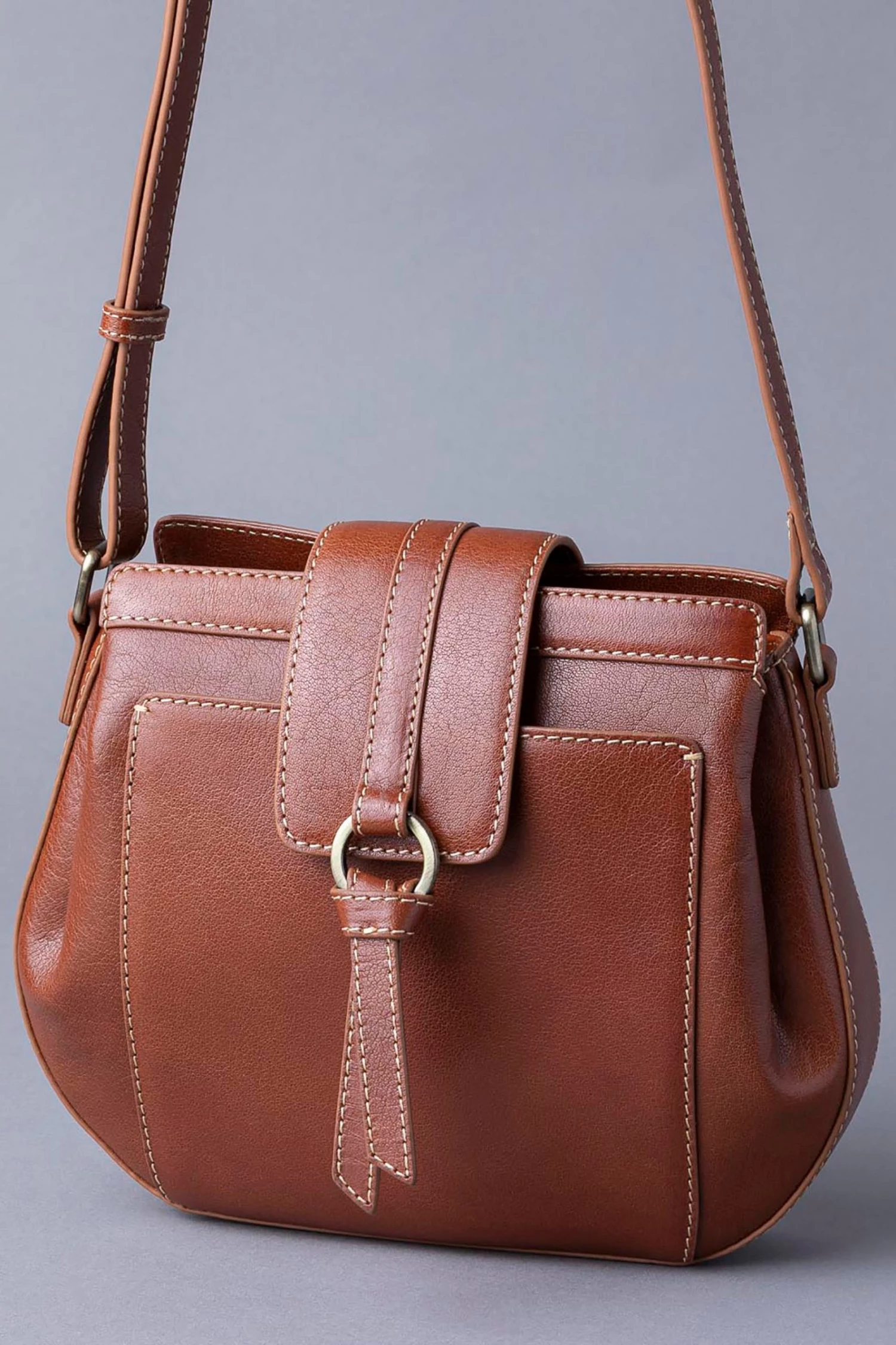 Lakeland Leather Birthwaite Leather Saddle Bag Cognac Brown 4 Lakeland Leather Birthwaite Leather Saddle Bag Cognac Brown - Image 2