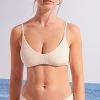 Women'secret Cream Seersucker Hipster Bikini Bottoms