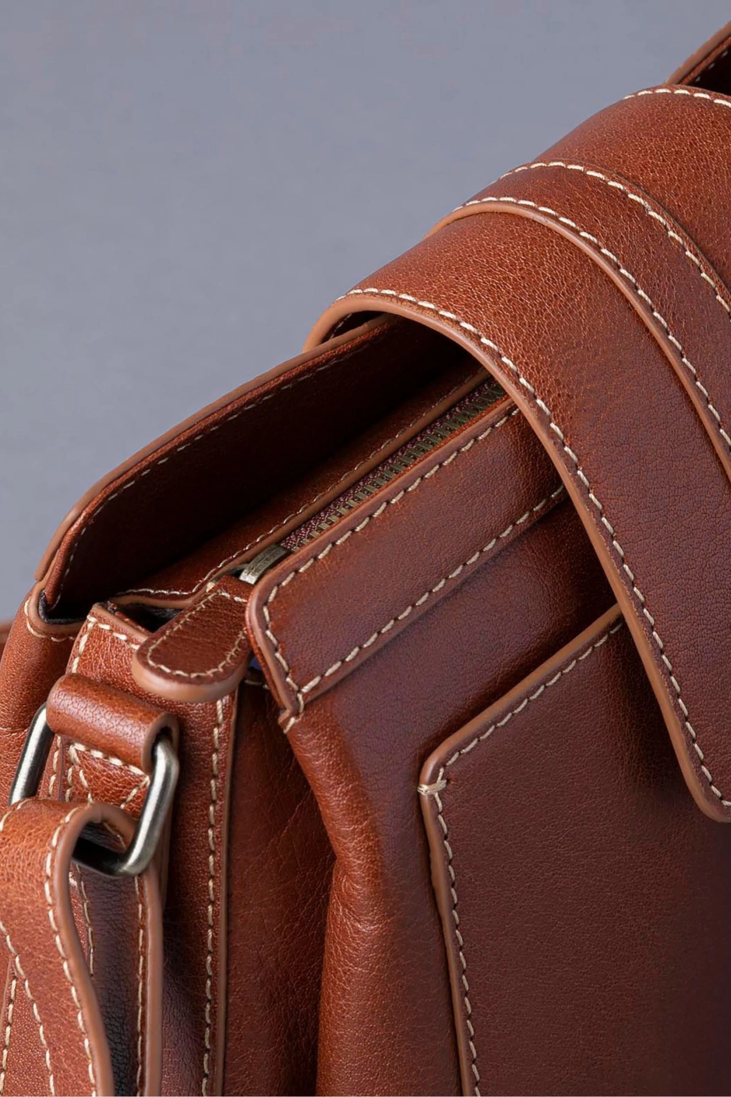 Lakeland Leather Birthwaite Leather Saddle Bag Cognac Brown 8 Lakeland Leather Birthwaite Leather Saddle Bag Cognac Brown - Image 6