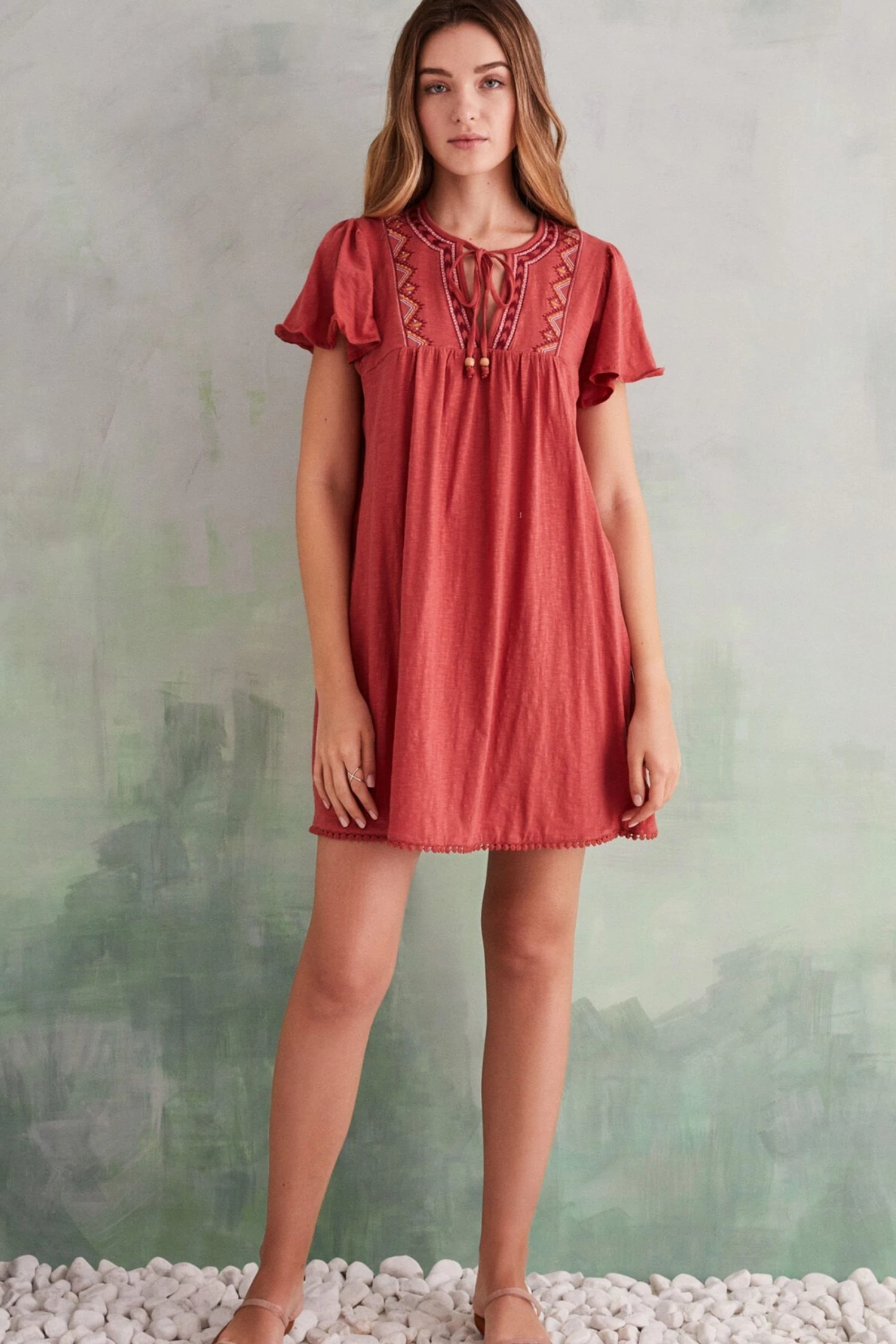 Women'secret Red Short Organic Cotton Dress 3 Women'secret Red Short Organic Cotton Dress