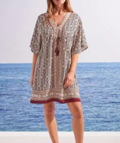 Women'secret Black Herringbone Print Tunic Dress