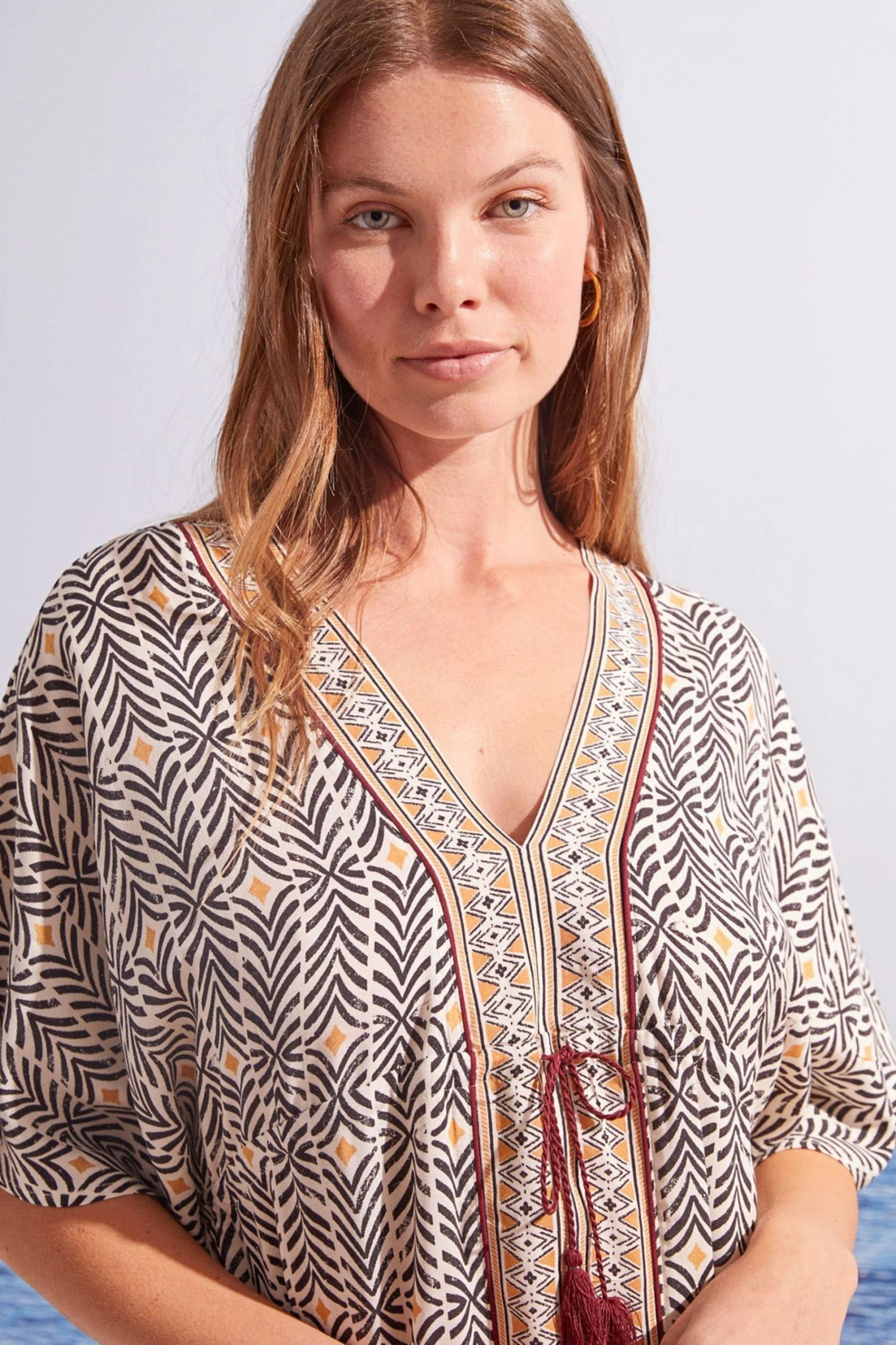 Women'secret Black Herringbone Print Tunic Dress 6 Women'secret Black Herringbone Print Tunic Dress - Image 4