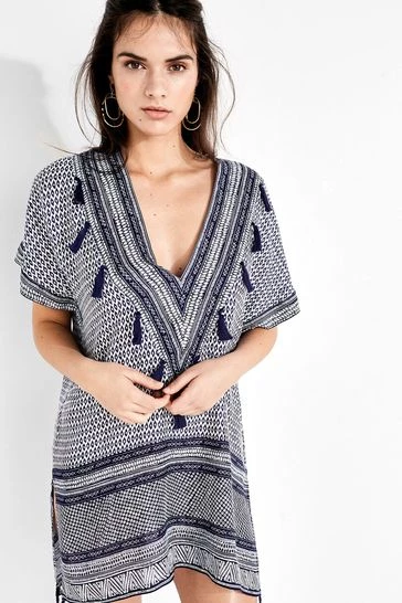 Women'secret Black Dark Print Short Dress 6 Women'secret Black Dark Print Short Dress - Image 4