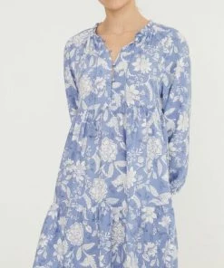 Women'secret Blue Gathered Tunic Dress -Lakeland Leather Sales unnamed file 1504