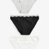 Women'secret White Cotton And Lace Panties 3-Pack