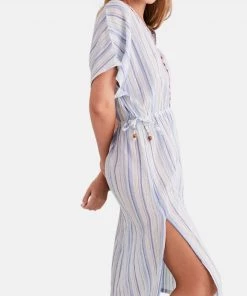 Women'secret Blue Long Striped Dress