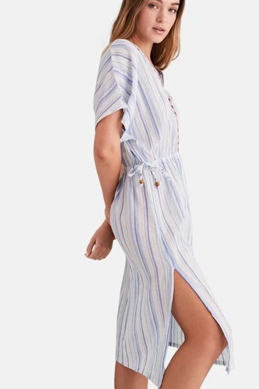 Women'secret Blue Long Striped Dress 7 Women'secret Blue Long Striped Dress - Image 5