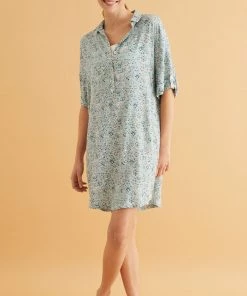 Women'secret Blue Short Floral Camisole Blouse