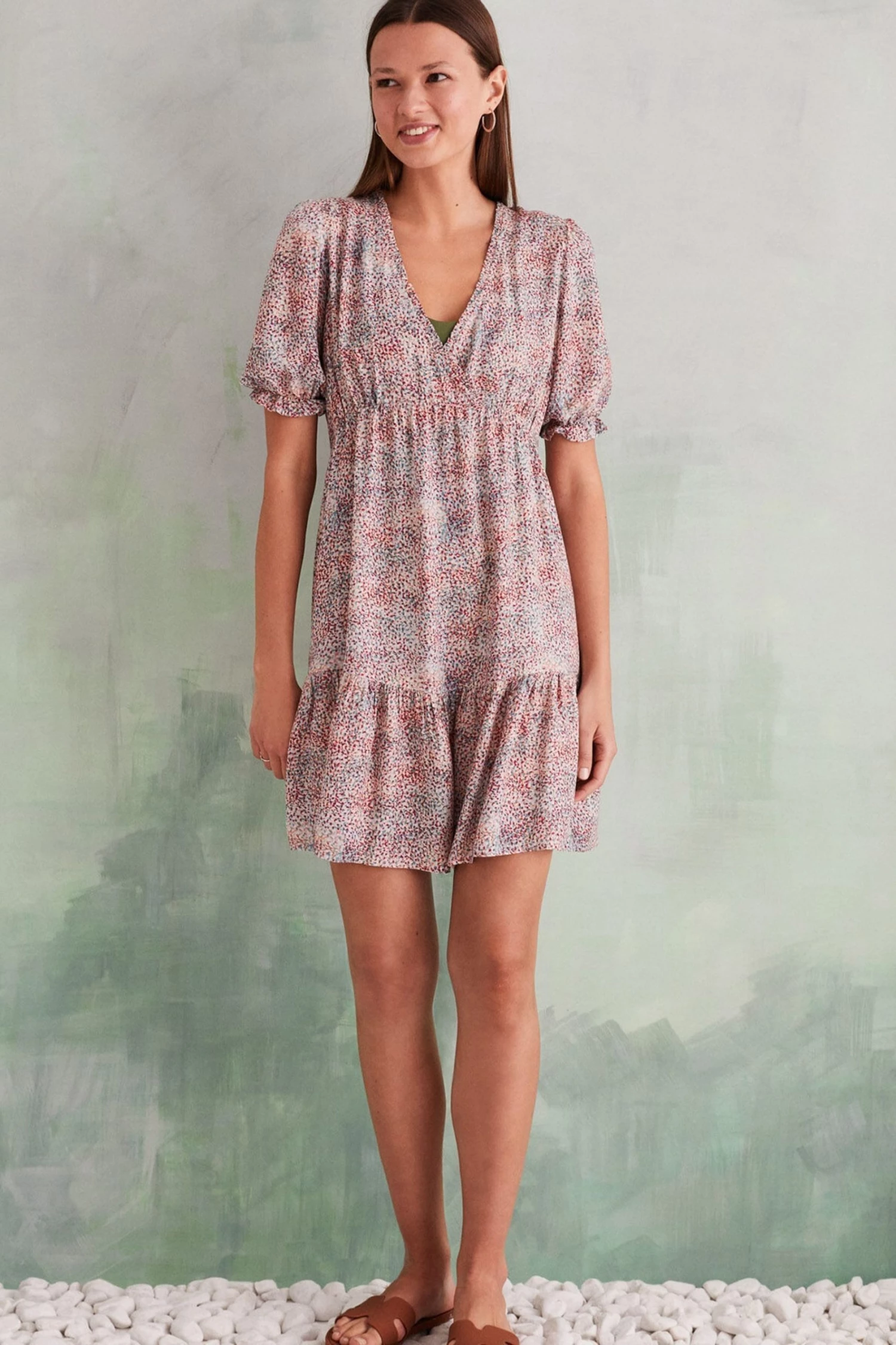 Women'secret Red Short Flounced Animal Print Dress 3 Women'secret Red Short Flounced Animal Print Dress