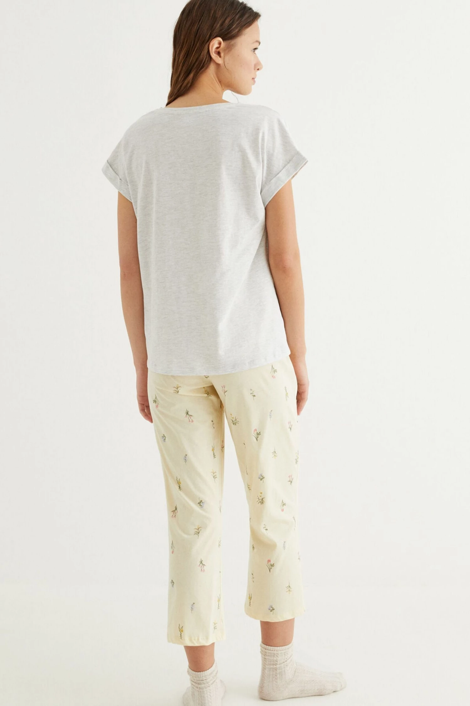 Women'secret Grey Floral Cotton Long Pyjamas 4 Women'secret Grey Floral Cotton Long Pyjamas - Image 2