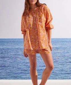 Women'secret Yellow Classic Short Printed Cotton Pyjamas