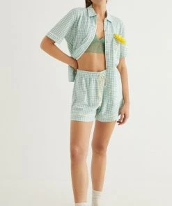 Women'secret Green Gingham Short Pyjamas