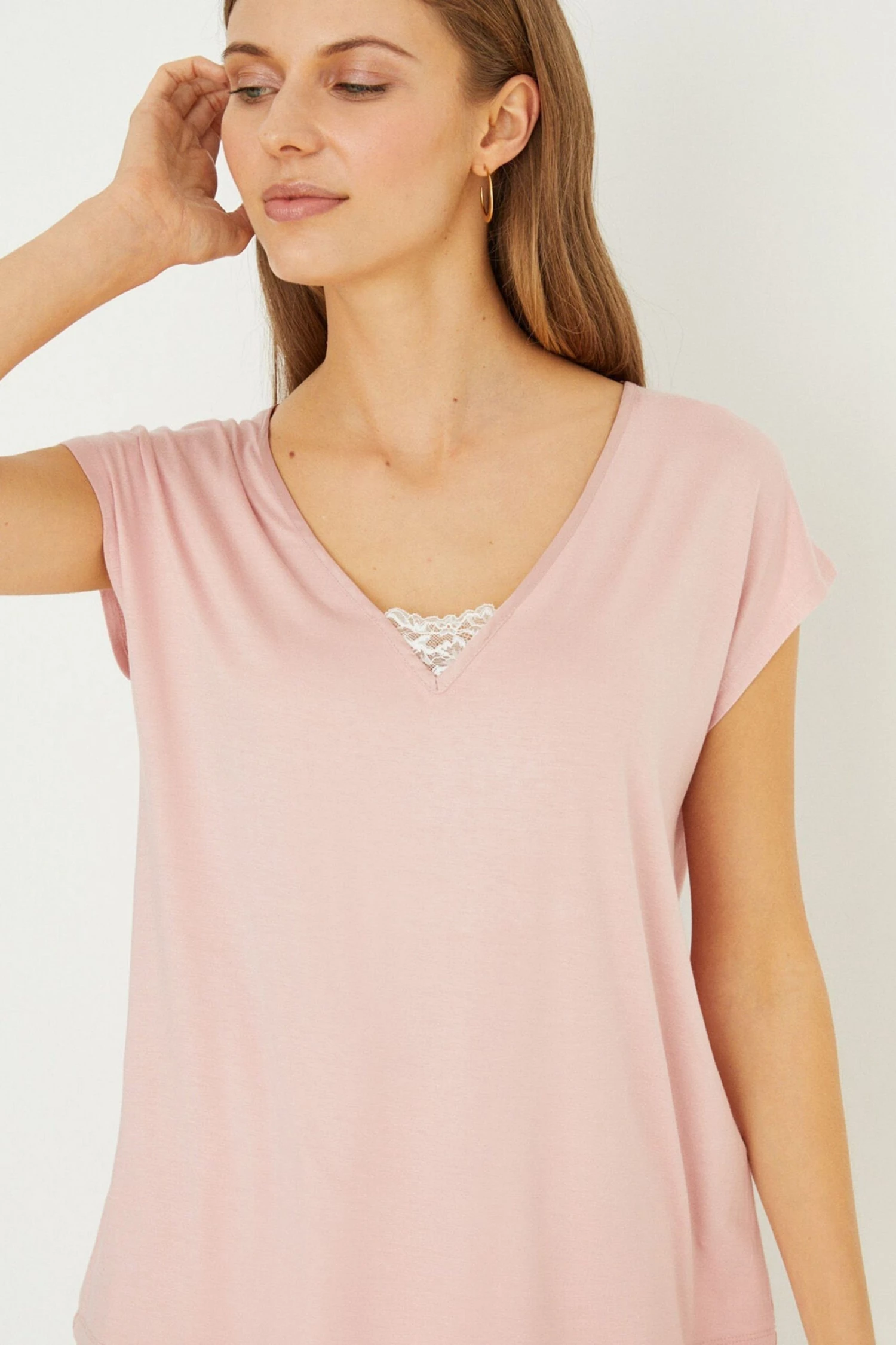 Women'secret Pink Lace Neckline Short Pyjamas 5 Women'secret Pink Lace Neckline Short Pyjamas - Image 3