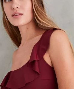 Women'secret Red Asymmetric Fixed Padding Bikini Top -Lakeland Leather Sales unnamed file 1753