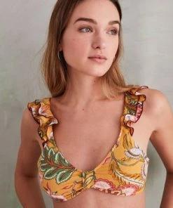 Women'secret Brown Printed Flounced Triangle Bikini Top -Lakeland Leather Sales unnamed file 1787