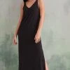 Women'secret Black Midi Dress With Straps