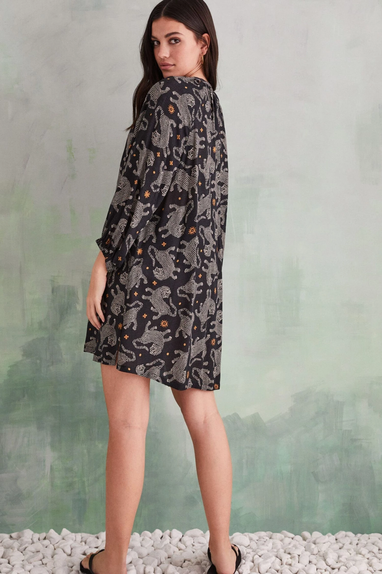 Women'secret Black Short Tiger Tunic 4 Women'secret Black Short Tiger Tunic - Image 2