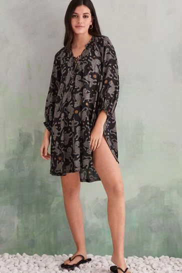 Women'secret Black Short Tiger Tunic 7 Women'secret Black Short Tiger Tunic - Image 5