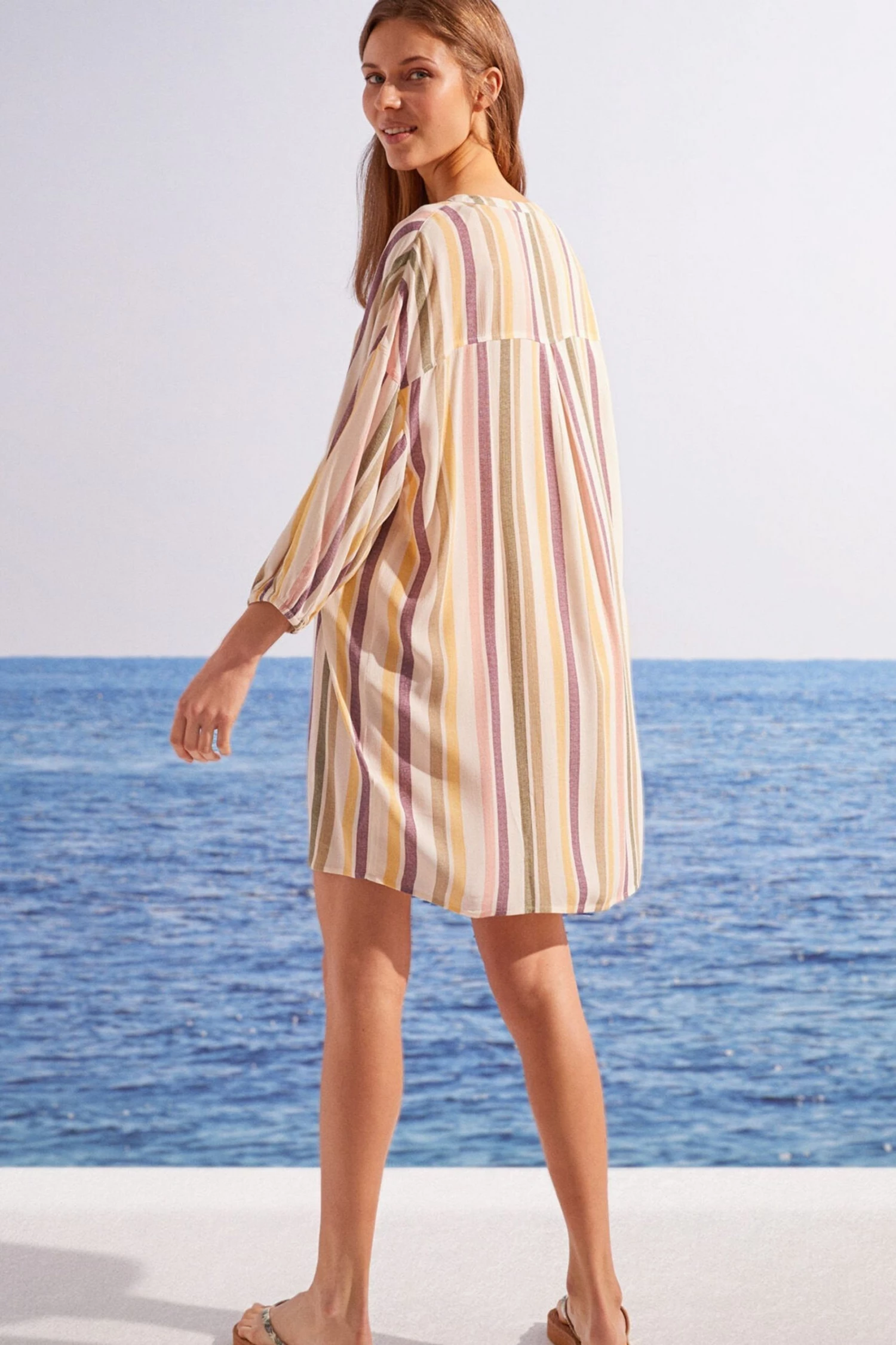 Women'secret Natural Short Striped Camisole Blouse 4 Women'secret Natural Short Striped Camisole Blouse - Image 2