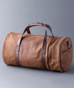 Lakeland Leather Brown Hawksdale Leather Barrel Holdall