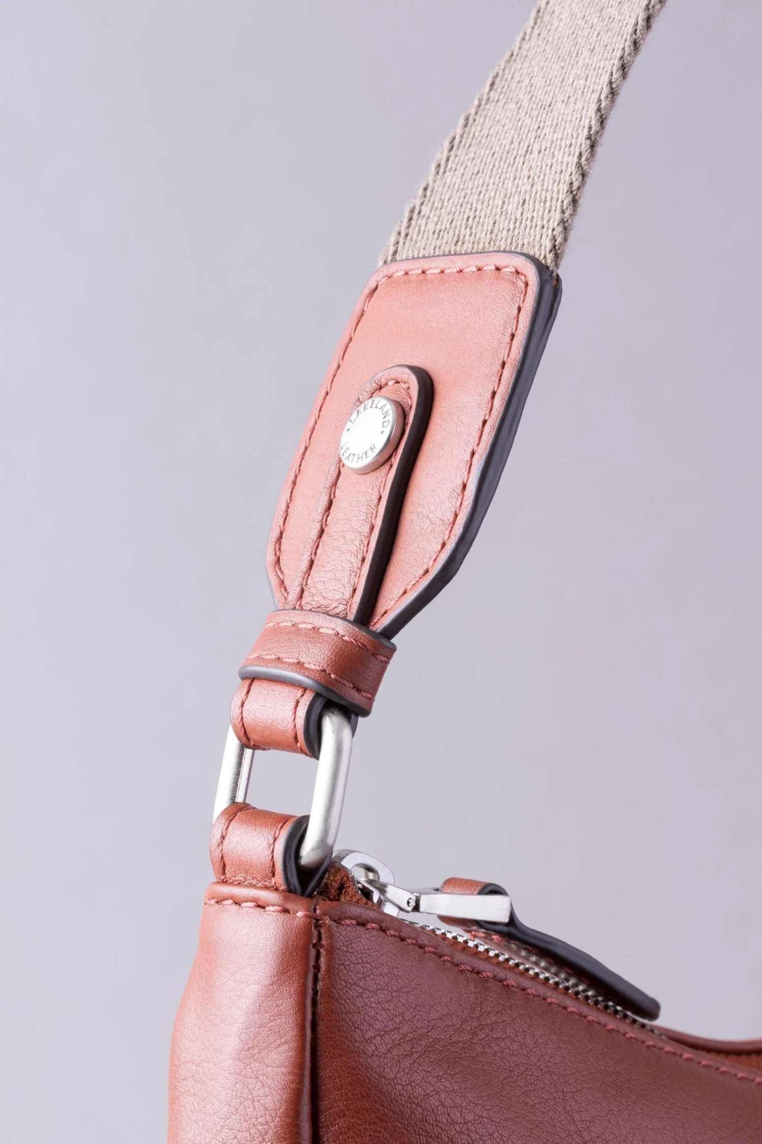 Lakeland Leather Fairfield Hobo Bag Grey 6 Lakeland Leather Fairfield Hobo Bag Grey - Image 4