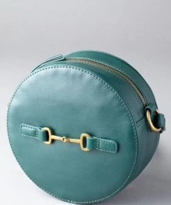 Lakeland Leather Heritage Leather Circle Cross-Body Bag Green -Lakeland Leather Sales unnamed file 296