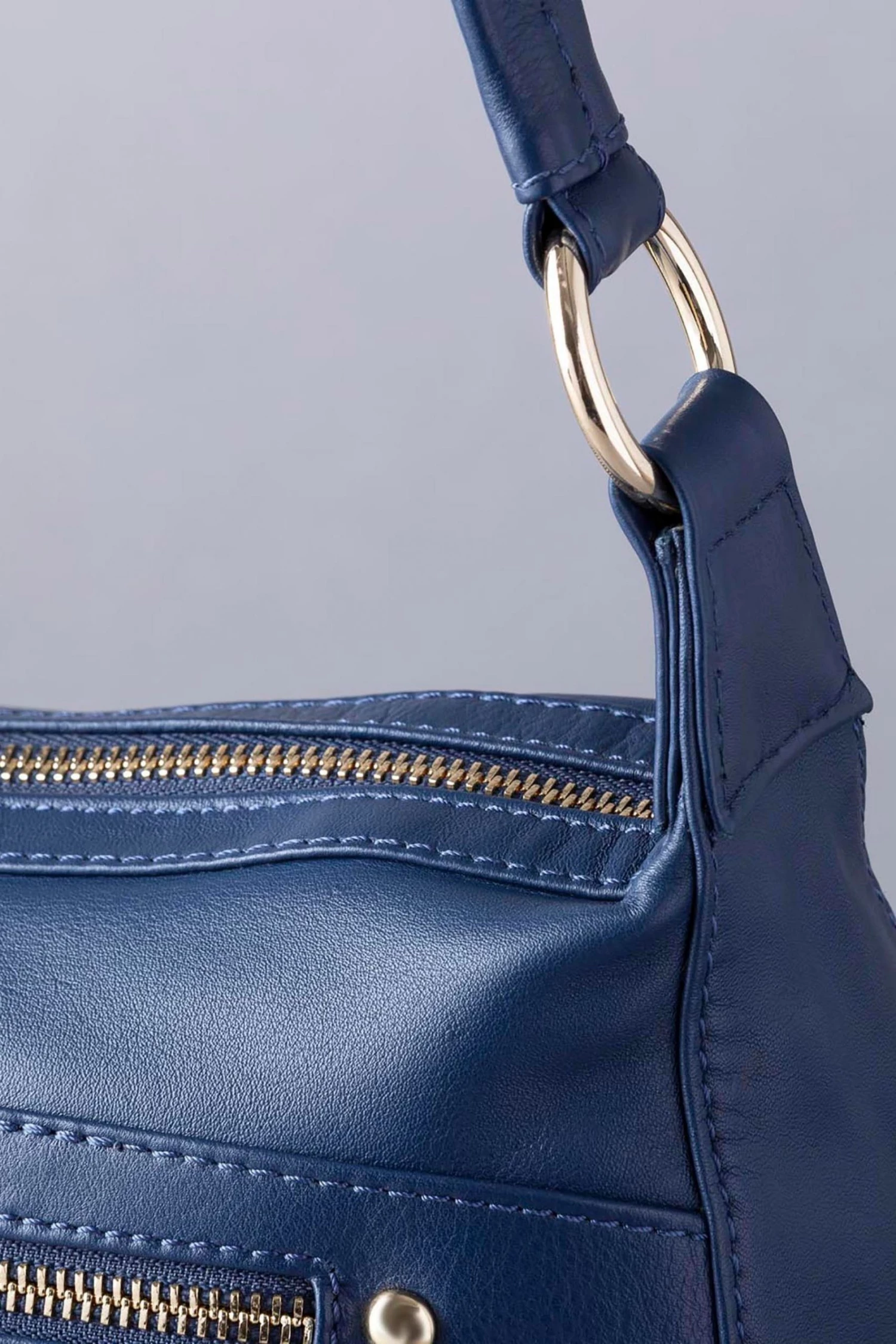 Lakeland Leather Navy Blue Cartmel II Leather Shoulder Bag 5 Lakeland Leather Navy Blue Cartmel II Leather Shoulder Bag - Image 4