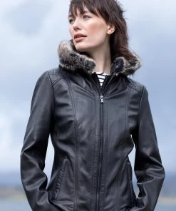 Lakeland Leather Applethwaite Hooded Leather Jacket Brown