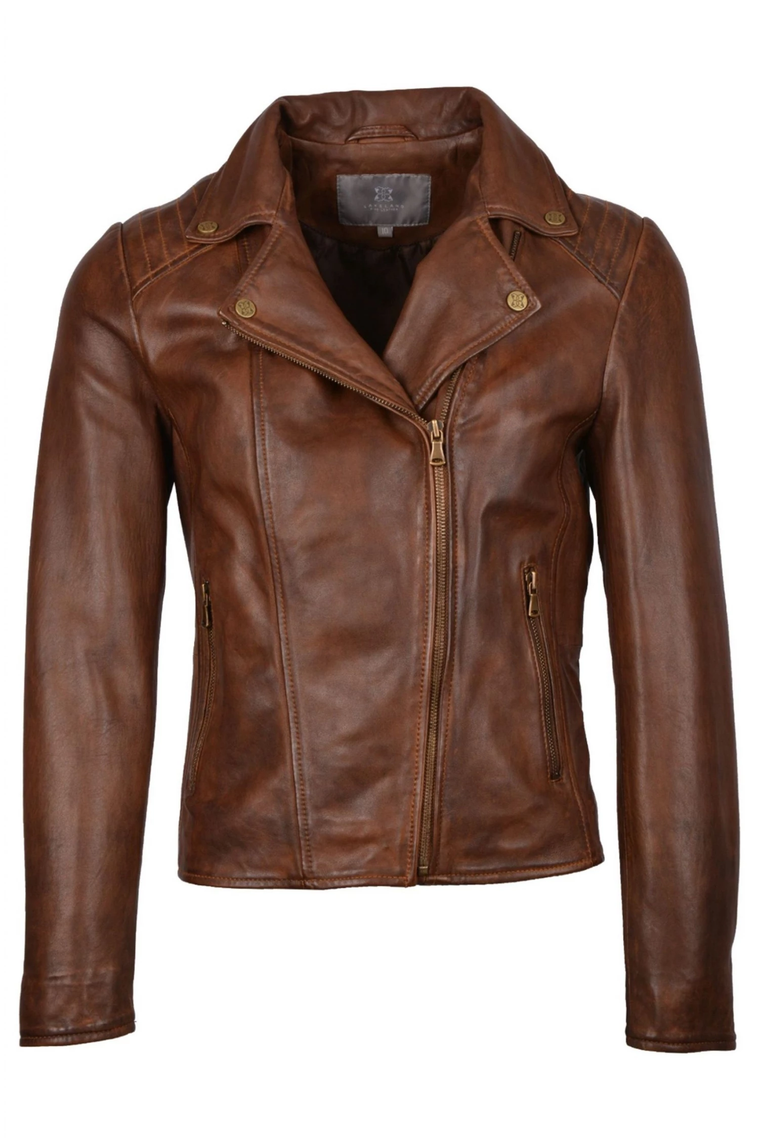 Lakeland Leather Thursby Vegetable Leather Biker Jacket In Tan 5 Lakeland Leather Thursby Vegetable Leather Biker Jacket In Tan - Image 3