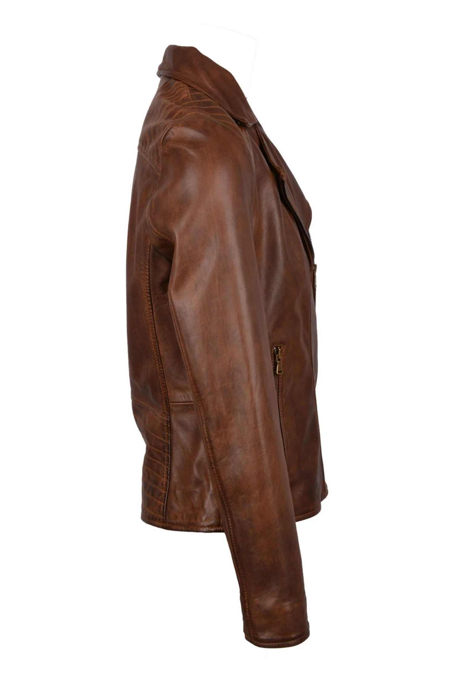Lakeland Leather Thursby Vegetable Leather Biker Jacket In Tan 7 Lakeland Leather Thursby Vegetable Leather Biker Jacket In Tan - Image 5