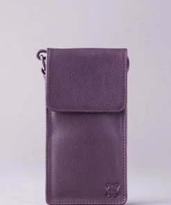Lakeland Leather Cross-Body Phone Pouch Bag Amethyst