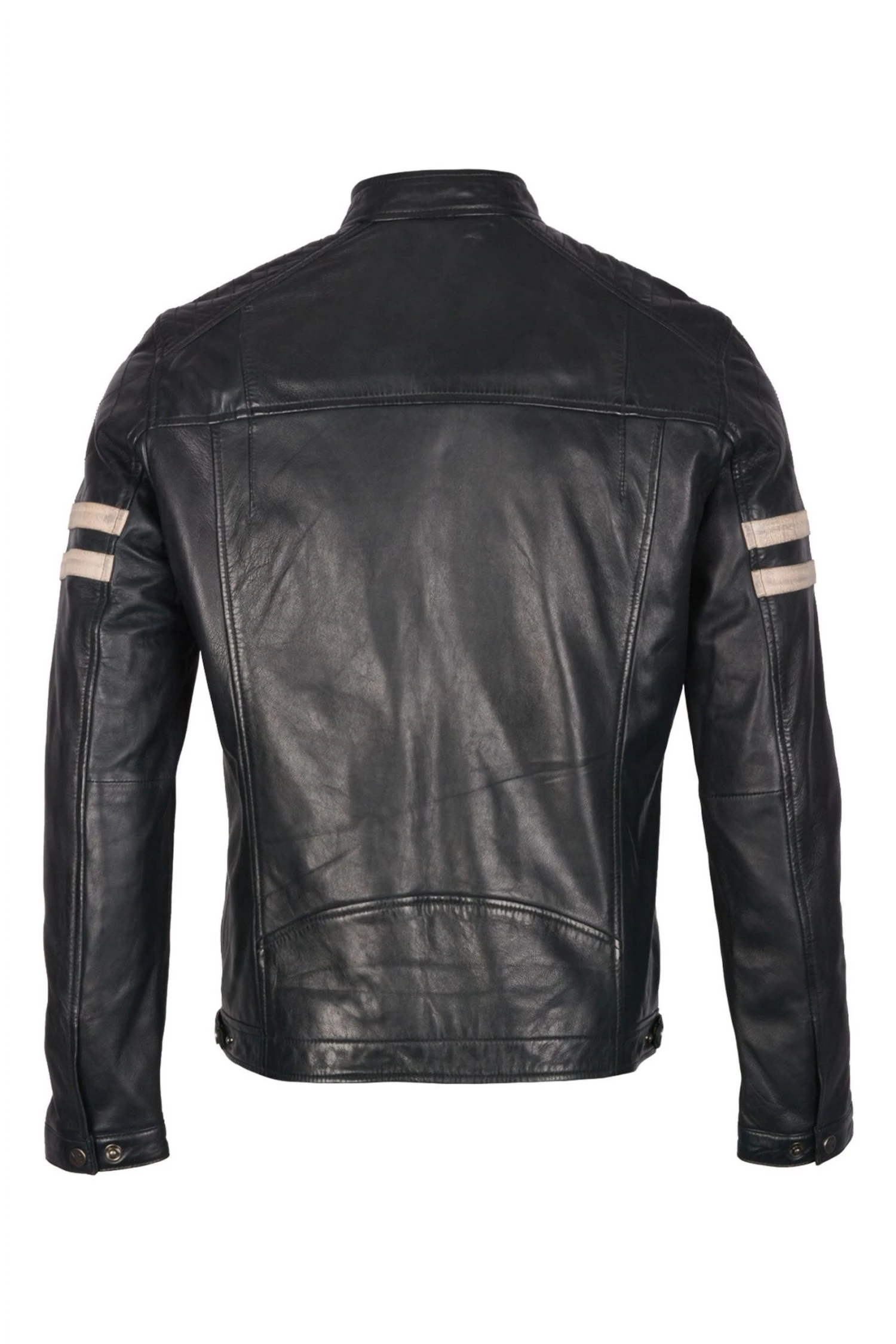 Lakeland Leather Charlie Leather Racer Jacket In Navy 7 Lakeland Leather Charlie Leather Racer Jacket In Navy - Image 5