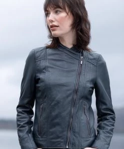 Lakeland Leather Jilly Leather Jacket Navy -Lakeland Leather Sales unnamed file 469