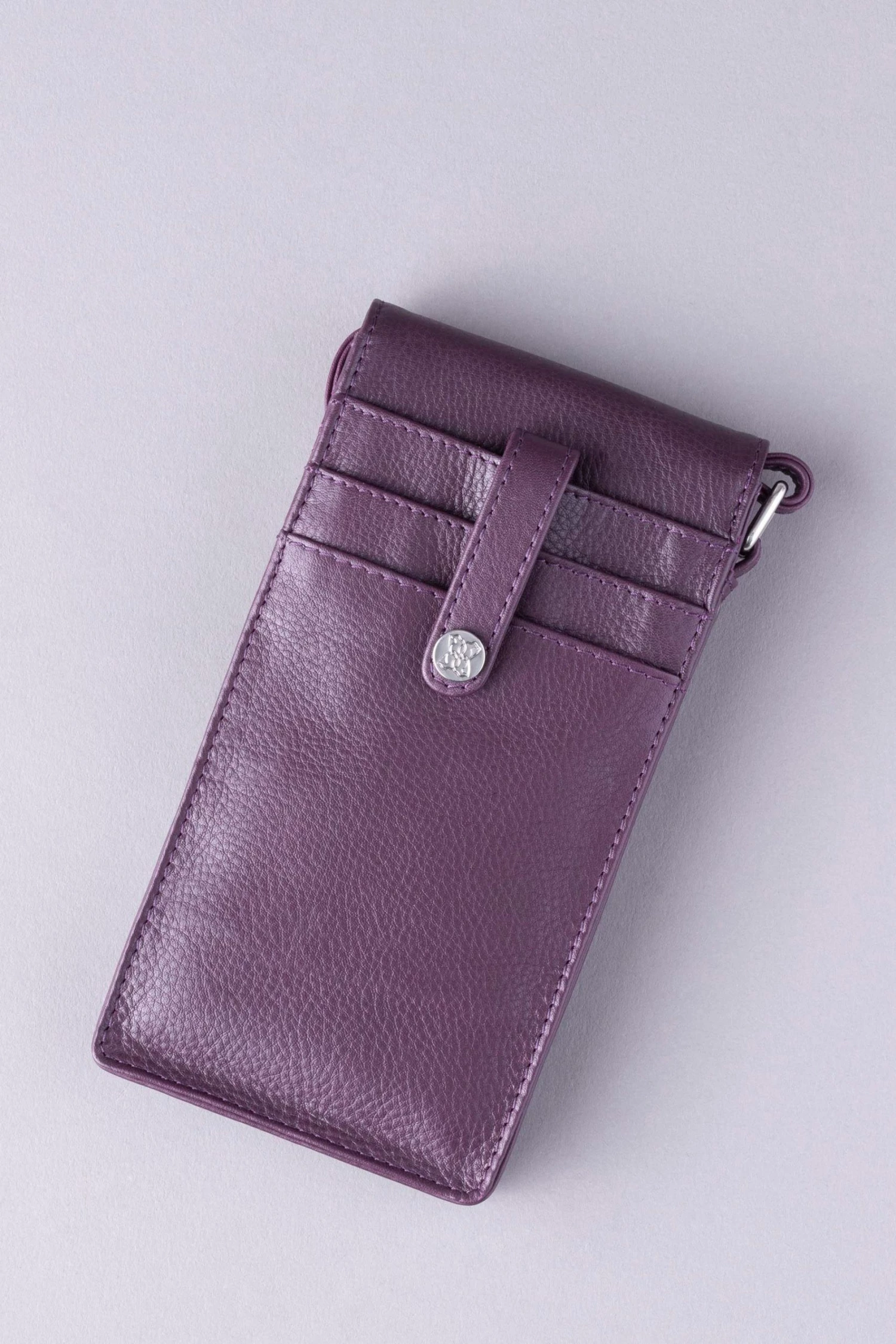 Lakeland Leather Cross-Body Phone Pouch Bag Amethyst 5 Lakeland Leather Cross-Body Phone Pouch Bag Amethyst - Image 3