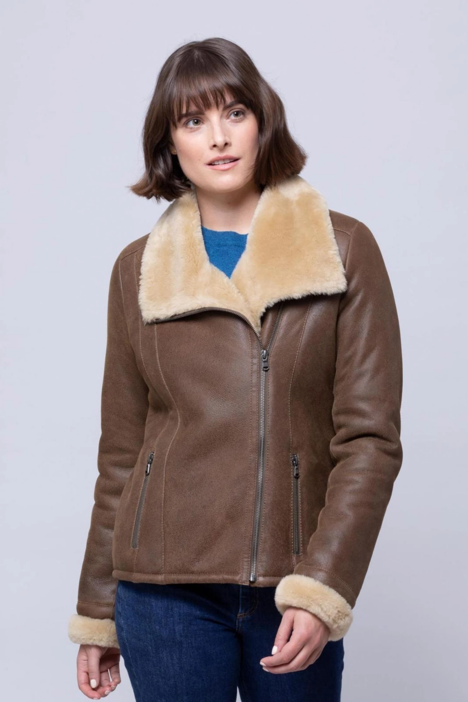 Lakeland Leather Grey Arnside Sheepskin Aviator Jacket Charcoal Grey 3 Lakeland Leather Grey Arnside Sheepskin Aviator Jacket Charcoal Grey