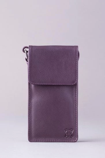 Lakeland Leather Cross-Body Phone Pouch Bag Amethyst 7 Lakeland Leather Cross-Body Phone Pouch Bag Amethyst - Image 5