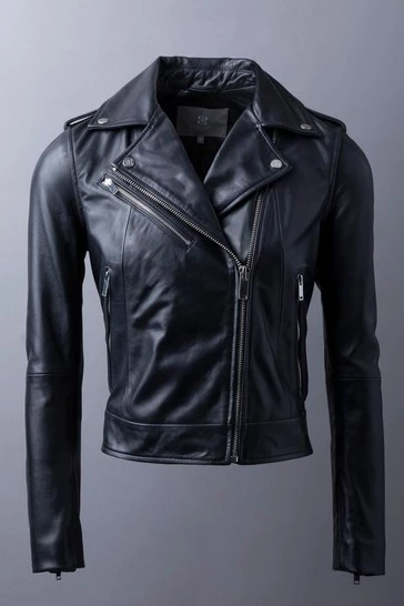 Lakeland Leather Grasmere Leather Biker Jacket Black 10 Lakeland Leather Grasmere Leather Biker Jacket Black - Image 8