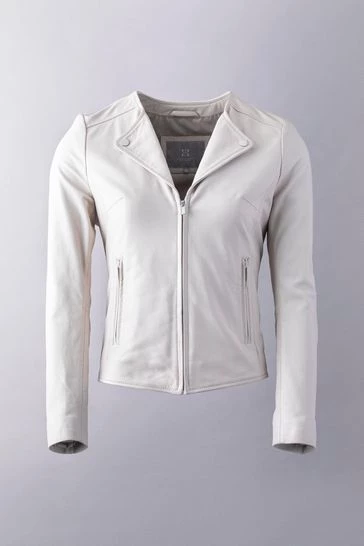 Lakeland Leather Collette Open Collar Leather Biker Jacket Parchment 12 Lakeland Leather Collette Open Collar Leather Biker Jacket Parchment - Image 10