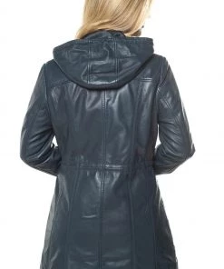 Lakeland Leather Ambleside Hooded Navy Leather Coat Inca Tan -Lakeland Leather Sales unnamed file 537 scaled