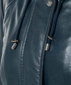 Lakeland Leather Ambleside Hooded Navy Leather Coat Inca Tan -Lakeland Leather Sales unnamed file 539 scaled