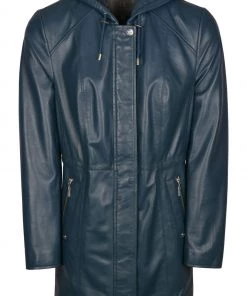 Lakeland Leather Ambleside Hooded Navy Leather Coat Inca Tan -Lakeland Leather Sales unnamed file 540 scaled