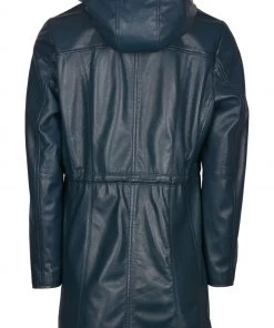 Lakeland Leather Ambleside Hooded Navy Leather Coat Inca Tan -Lakeland Leather Sales unnamed file 541 scaled